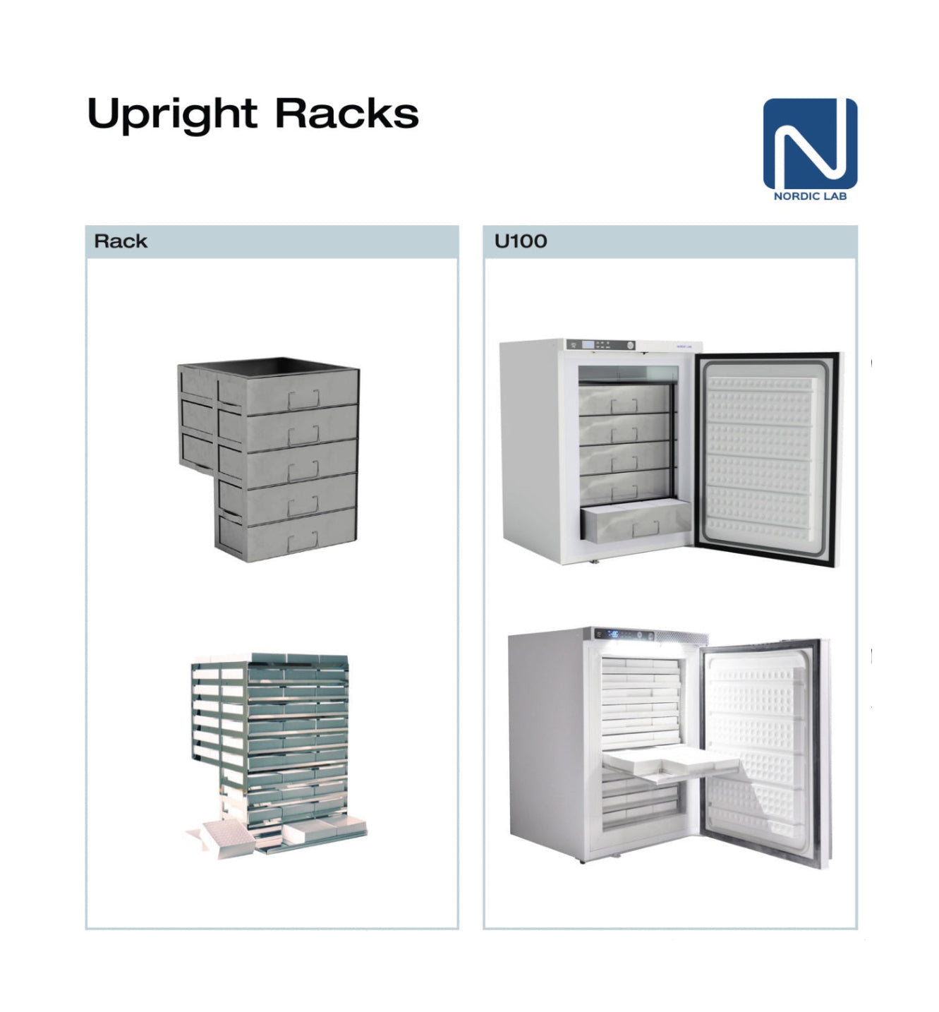 Upright Freezer Racks with Boxes & Dividers